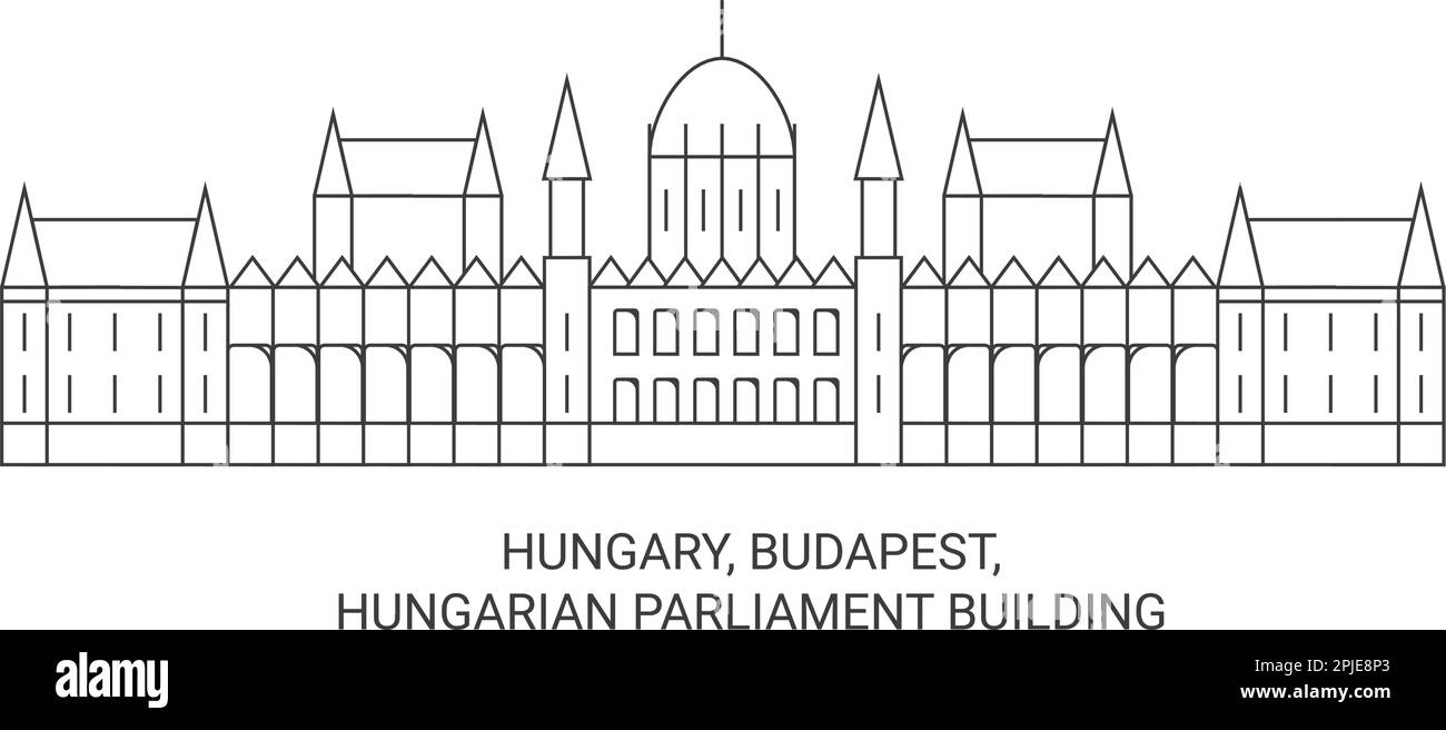 Ungarn, Budapest, Ungarisches Parlamentsgebäude Reise Wahrzeichen Vektordarstellung Stock Vektor