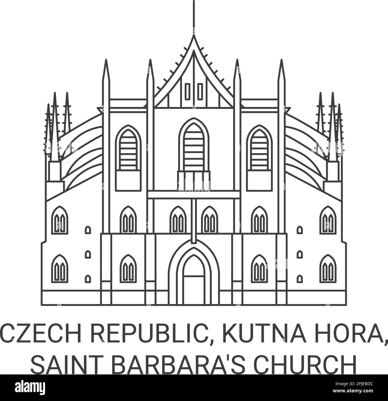 Tschechische Republik, Kutna Hora, Kirche St. Barbara Reise-Wahrzeichen Vektordarstellung Stock Vektor