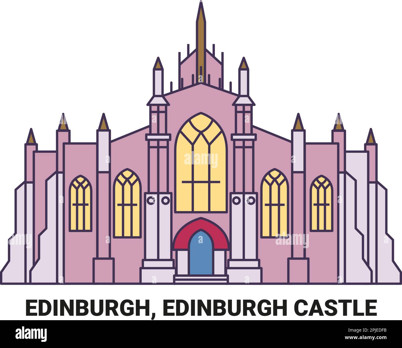 Großbritannien, Edinburgh, Edinburgh Castle, Reise-Wahrzeichen-Vektordarstellung Stock Vektor