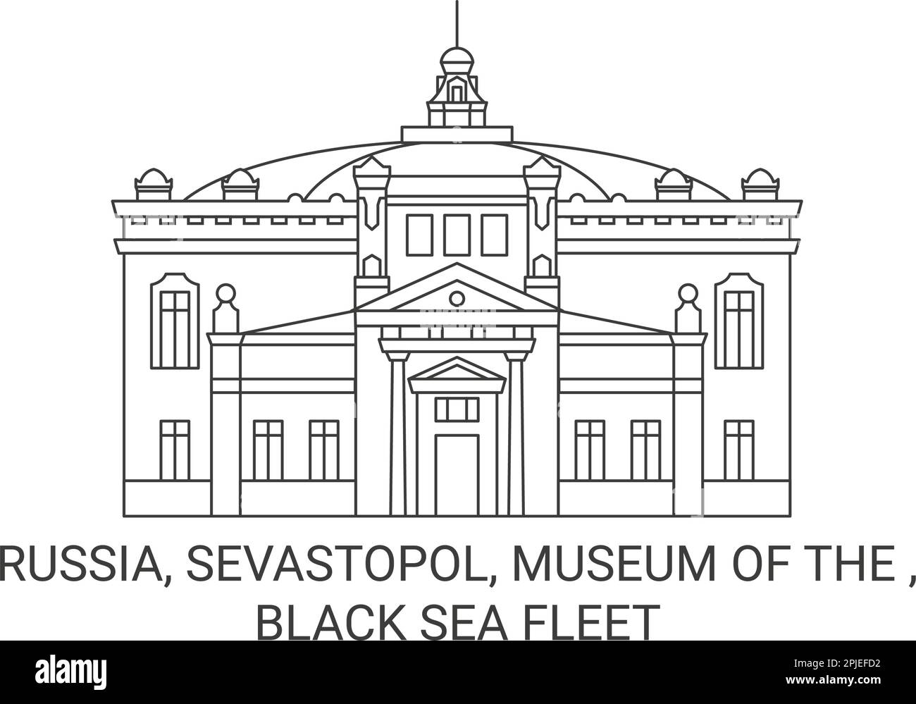 Russland, Sewastopol, Museum der Schwarzmeerflotte, Landmarke Vektordarstellung Stock Vektor