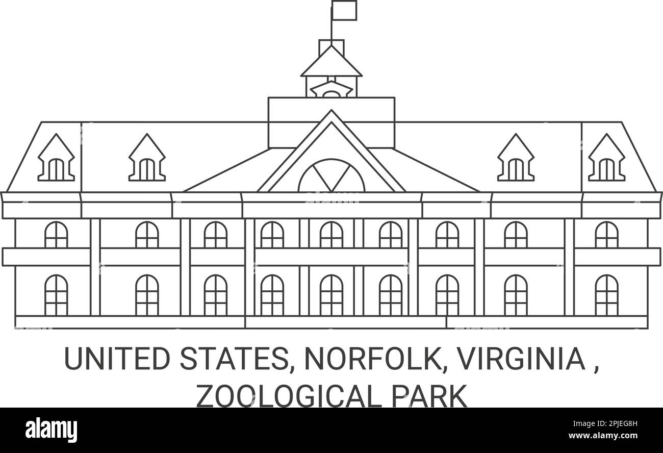 USA, Norfolk, Virginia, Zoological Park, Wegweiser-Vektordarstellung Stock Vektor
