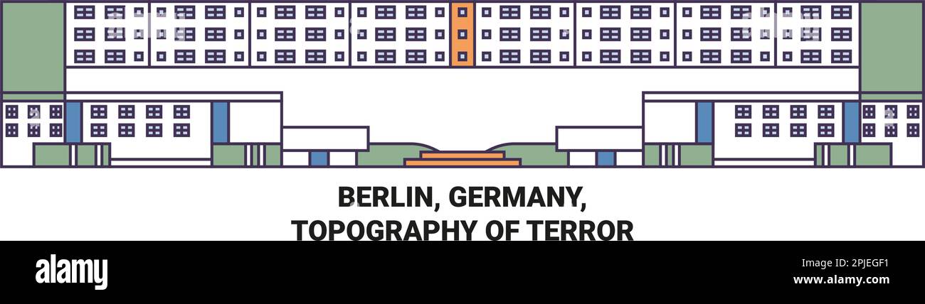 Berlin, Deutschland, Topographie des Terror Travel Landmark Vector Illustrations Stock Vektor