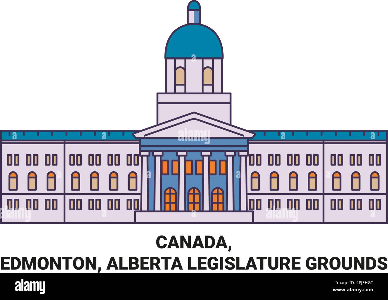 Vektorgrafik der kanadischen, Edmonton und Alberta Legislature Grounds Stock Vektor