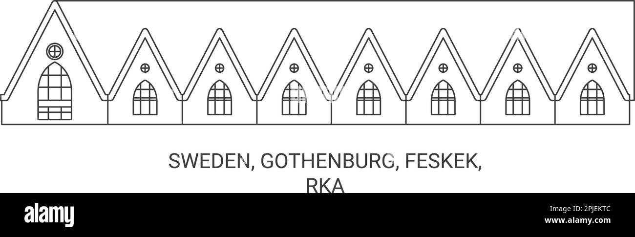 Vektordarstellung für Schweden, Göteborg, Feskek, RKA Travel Landmark Stock Vektor