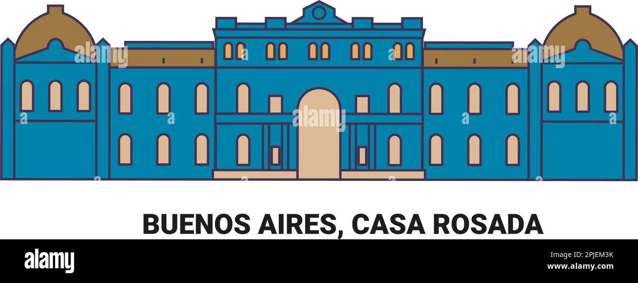 Argentinien, Buenos Aires, Casa Rosada, Reise-Wahrzeichen-Vektordarstellung Stock Vektor