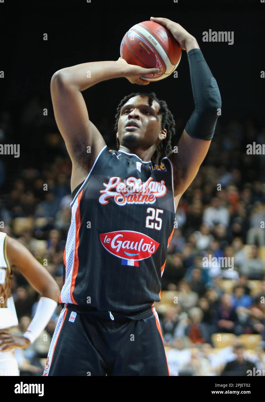 Josh CARLTON von Le Mans Sarthe Basket während des French Cup, Top 8, Halbfinale Basketballspiel zwischen Le Mans Sarthe Basket und AS Monaco am 19. März 2023 in der Arena Loire in Trelaze, Frankreich – Photo Laurent Lairys/DPPI Stockfoto