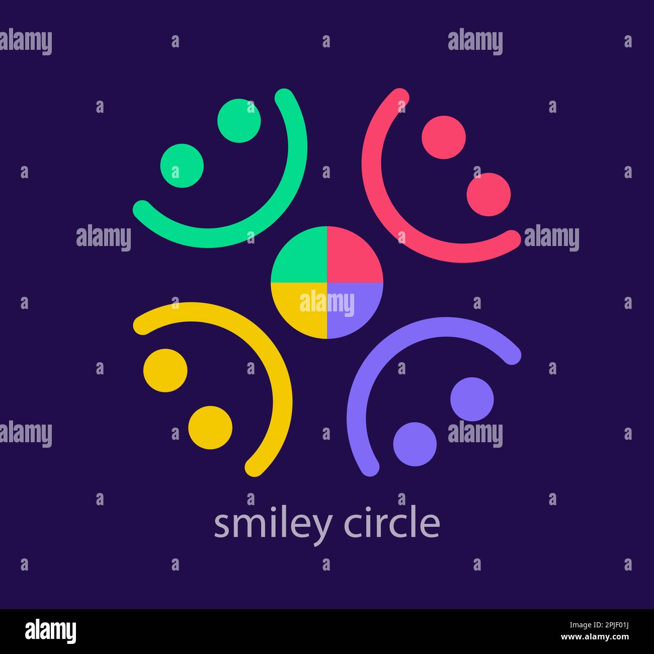 Modernes Smiley-Logo. Einzigartige Farbübergänge. Fröhliches Gesicht, fröhliche Logo-Vorlage. vektor. Stock Vektor