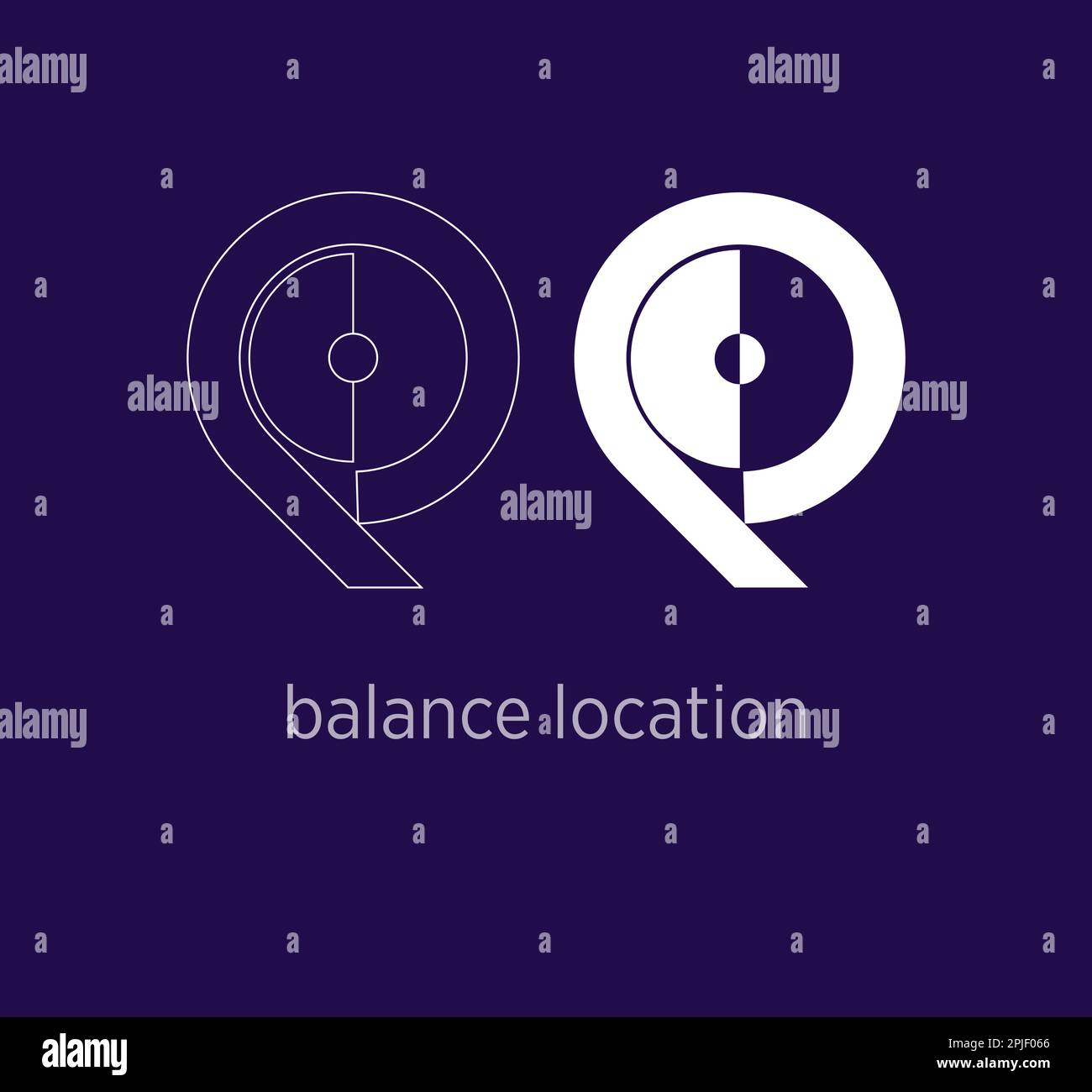 Einzigartiges Logo für Balance Location. Logo-Vorlage für Schaltfläche „Balance“. vektor. Stock Vektor