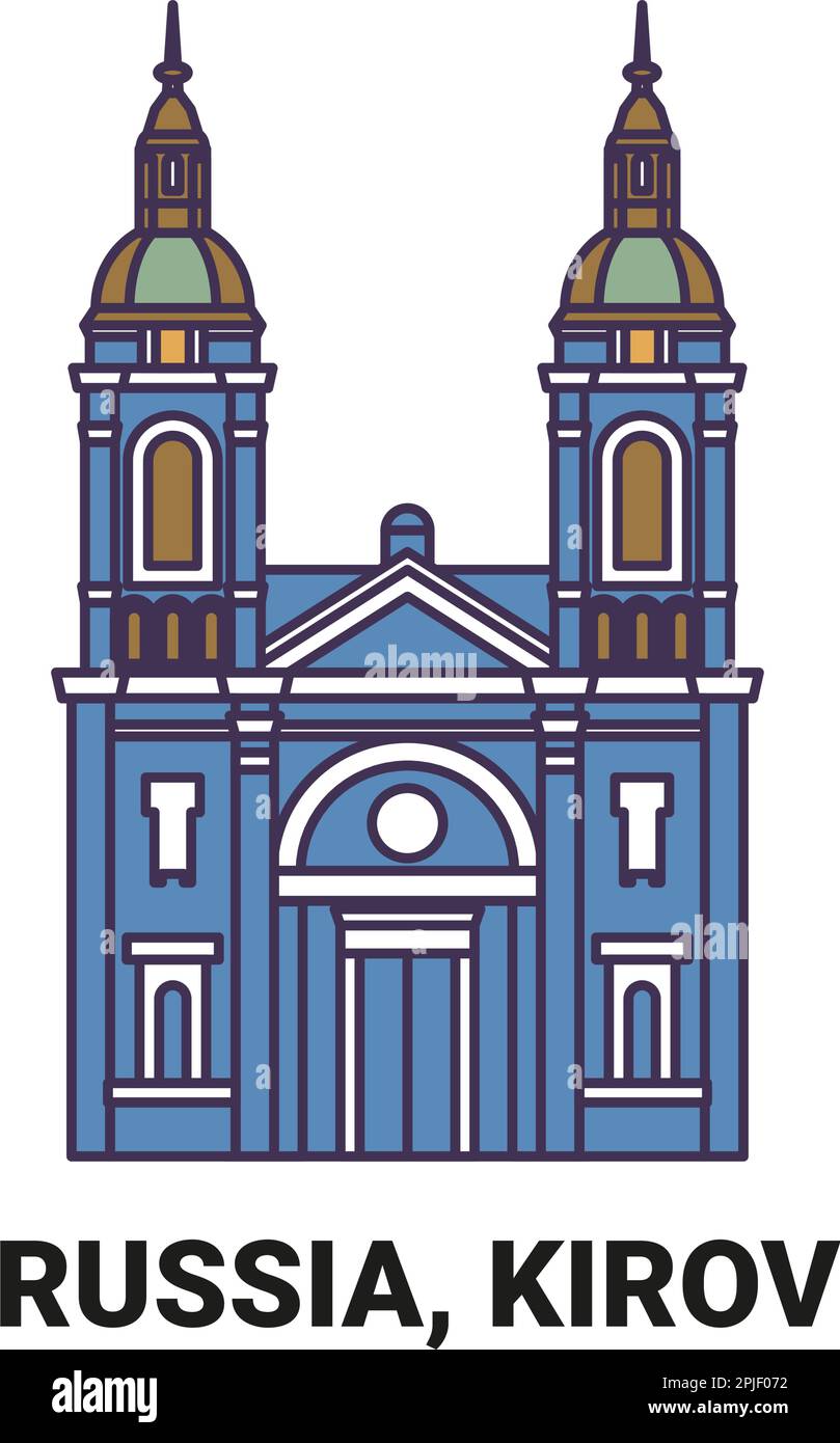 Russland, Kirov, Reise-Wahrzeichen-Vektordarstellung Stock Vektor