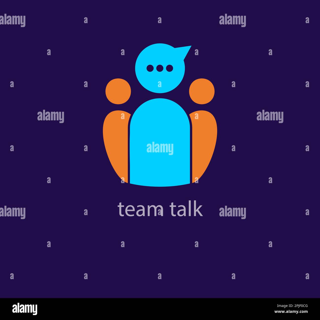 Einzigartiges Team-Talk-Logo. Trendfarbübergänge. Logovorlage für die Rede des Teamleiters. vektor Stock Vektor