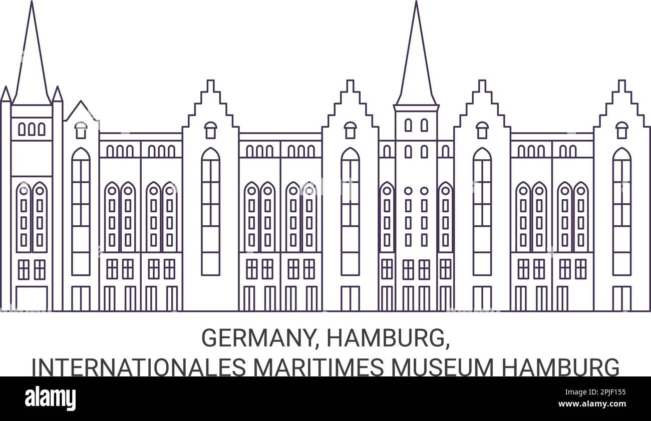 Deutschland, Hamburg, Internationales Maritimes Museum Hamburg Reise Wahrzeichen Vektordarstellung Stock Vektor