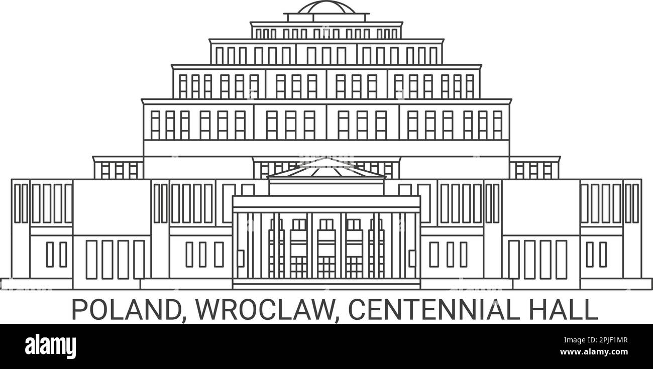 Polen, Breslau, Centennial Hall, Reise-Wahrzeichen-Vektordarstellung Stock Vektor