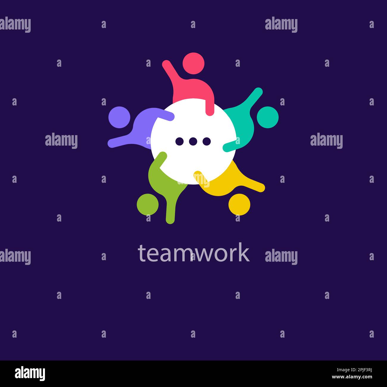 Einzigartiges Teamwork-Logo. Moderne Farbübergänge. Studie im Bildungsbereich rund um die Vorlage für das Tischlogo. vektor. Stock Vektor