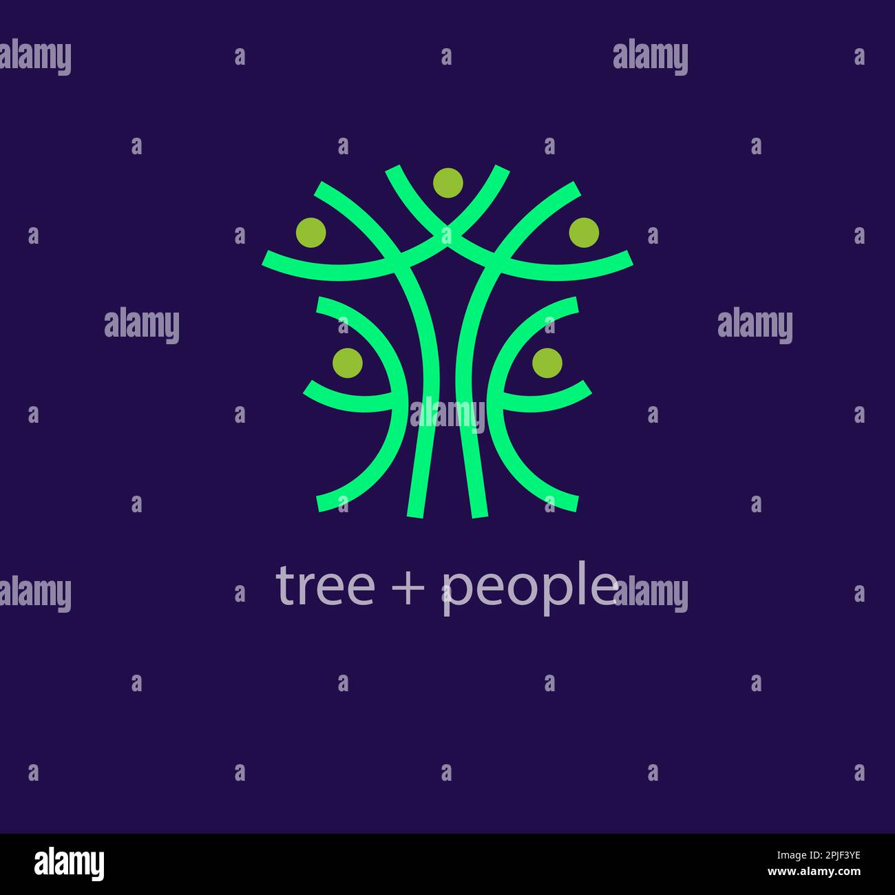 Einzigartiges „People Modern“-Logo aus Holz. Einzigartige Farbübergänge. Logo-Vorlage für kreative Schule und Bildung. vektor. Stock Vektor