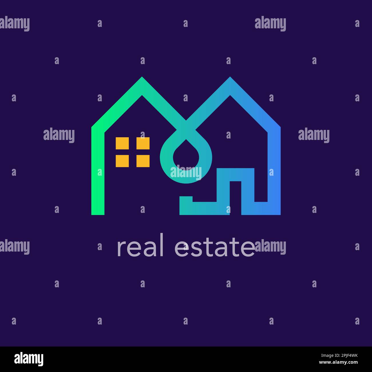 Logo der Immobilienbranche. Verbundene Gebäudelinie. Geeignete Immobilienindustrie. Logo-Vorlage. vektor Stock Vektor