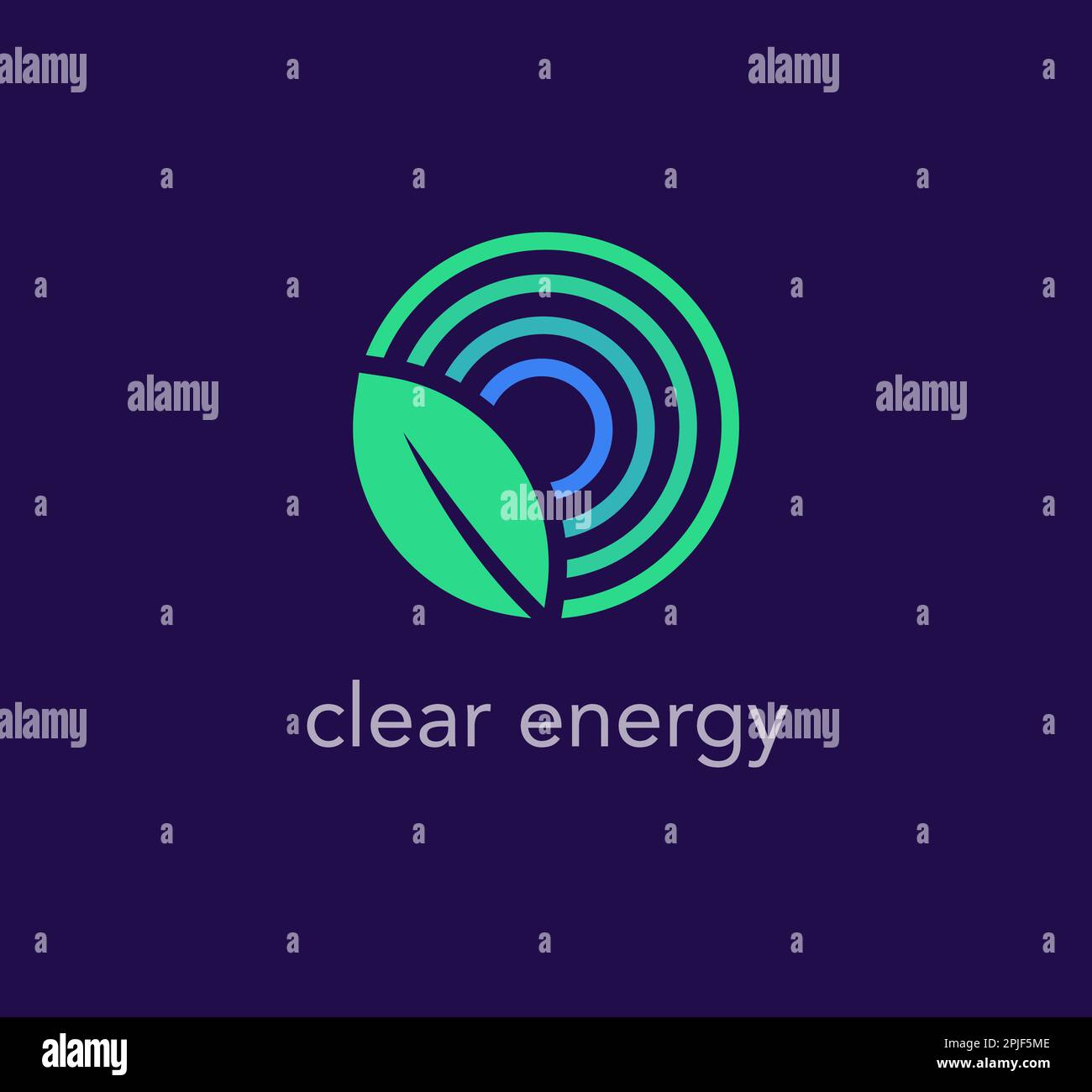 Kreisförmiges Blattlogo. Logo für saubere Energie ohne Kohlenstoff. Einzigartiges Vektordesign. Stock Vektor