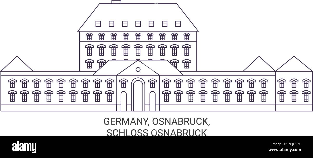 Deutschland, Osnaburuck, Schloss Osnabruck Reise-Wahrzeichen-Vektordarstellung Stock Vektor