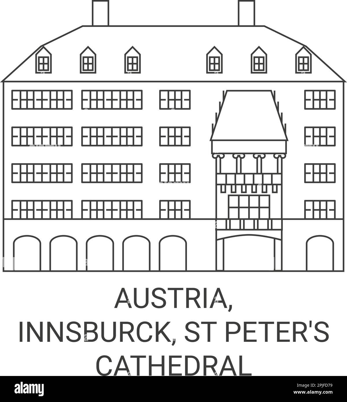 Österreich, Innsburck, Petersdom reisen als Vektorbild Stock Vektor