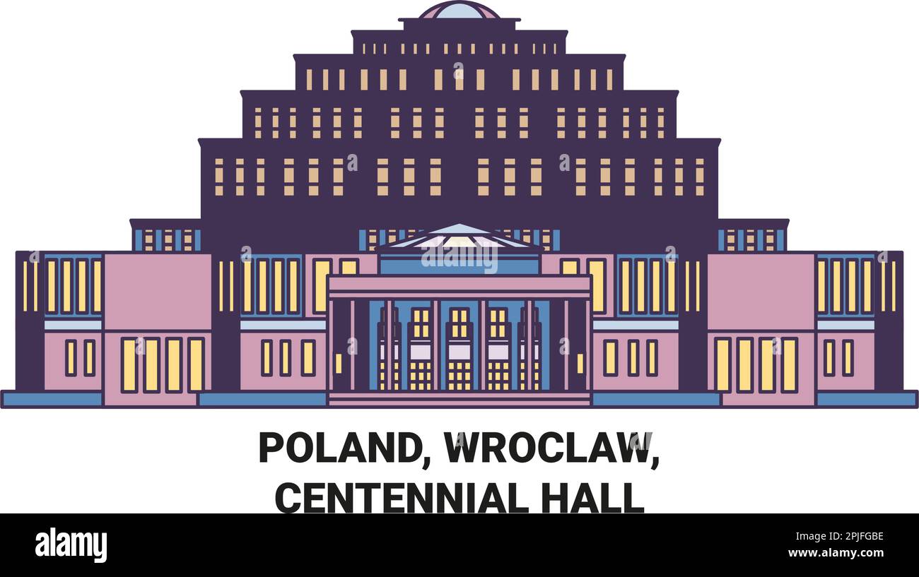 Polen, Breslau, Centennial Hall, eine Vektordarstellung Stock Vektor