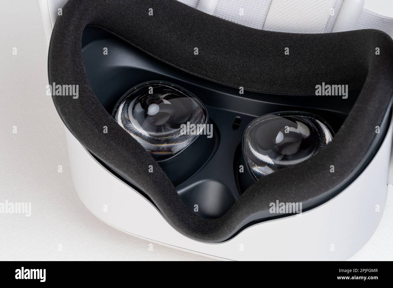 Saubere Objektive in VR-Brillen – Nahaufnahme Stockfoto