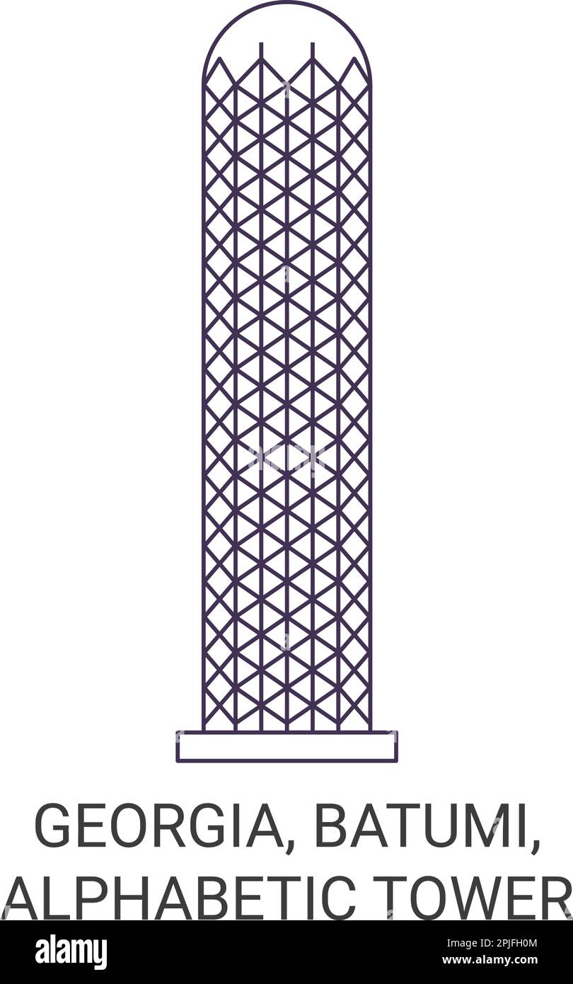 Georgia, Batumi, Alphabetic Tower Reise-Vektordarstellung Stock Vektor