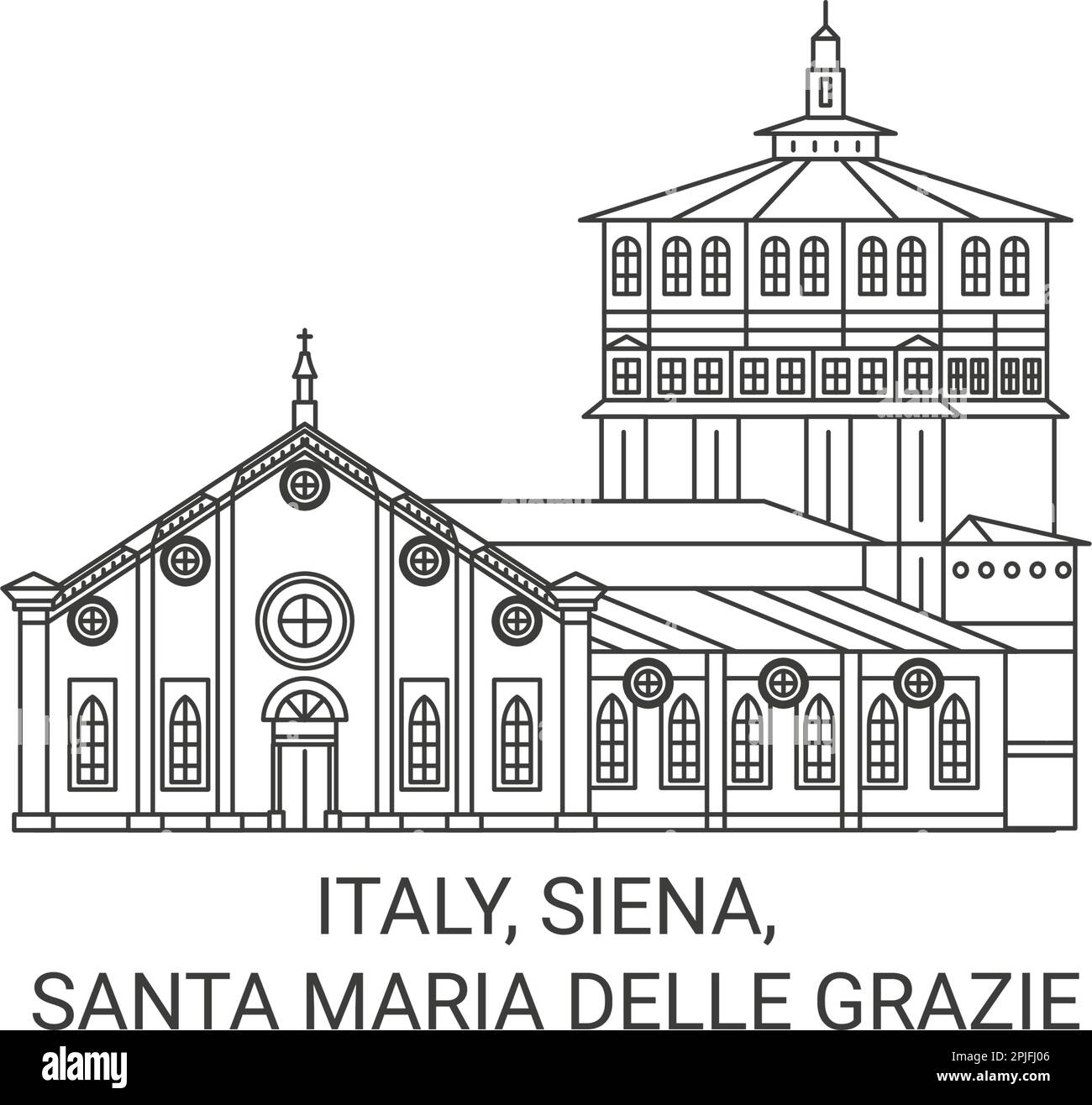 Italien, Siena, Santa Maria delle Grazie Reise-Wahrzeichen Vektordarstellung Stock Vektor