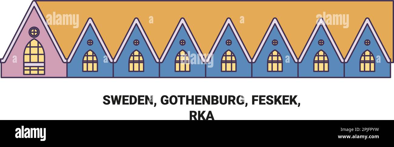 Vektordarstellung für Schweden, Göteborg, Feskek, RKA Travel Landmark Stock Vektor