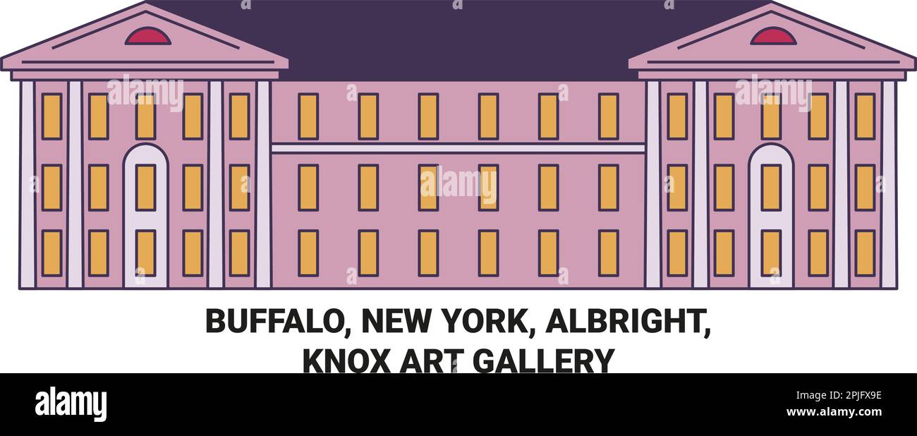 USA, Buffalo, New York, Albright, Knox Art Gallery – eine Vektordarstellung für Reiseziele Stock Vektor