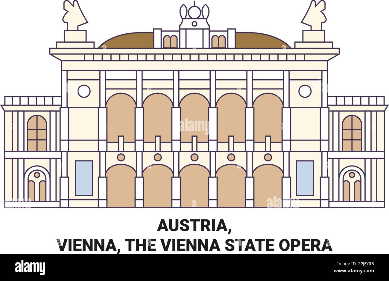 Österreich, Wien, die Wiener Staatsoper reisen Wahrzeichen Vektordarstellung Stock Vektor