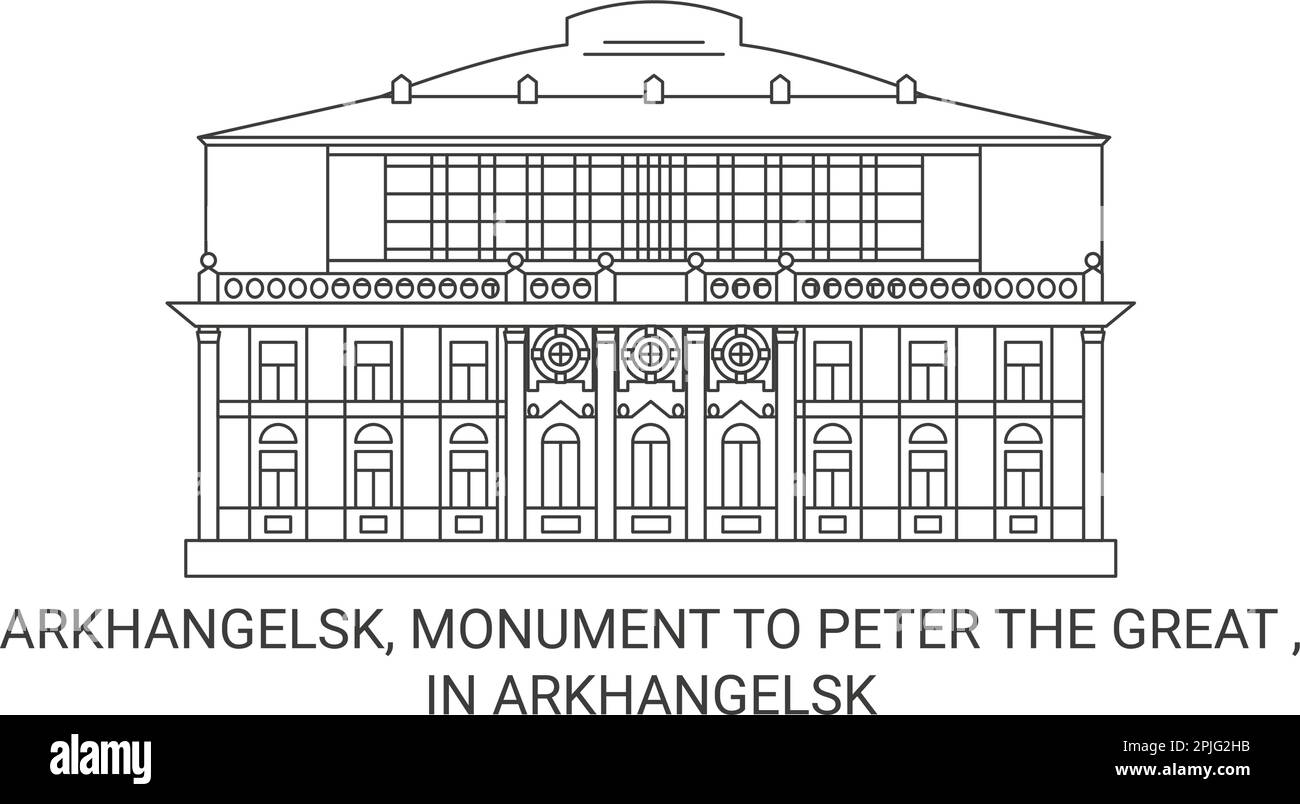 Russland, Archangelsk, Denkmal für Peter den Großen, Vektordarstellung Stock Vektor