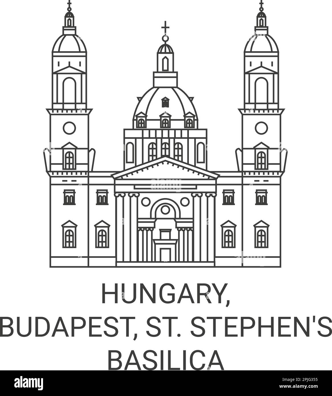 Ungarn, Budapest, St. Stephens Basilika Reise-Wahrzeichen-Vektordarstellung Stock Vektor