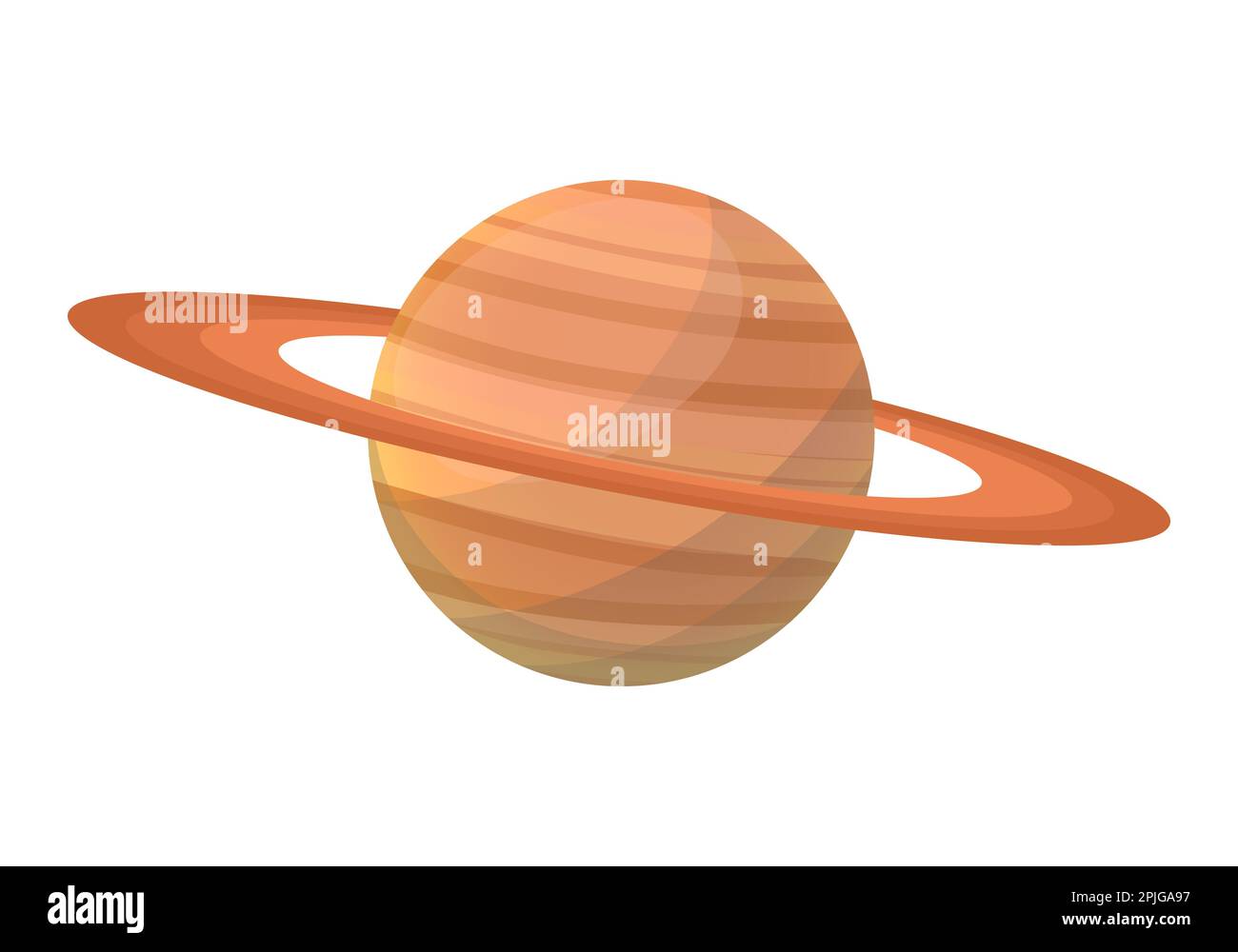 Saturn Planet mit Ringen. Sonnensystem Stock Vektor