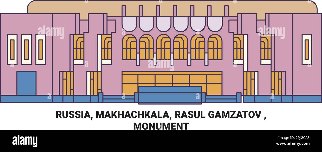 Russland, Makhachkala, Rasul Gamzatov , Monument Reise-Wahrzeichen Vektordarstellung Stock Vektor