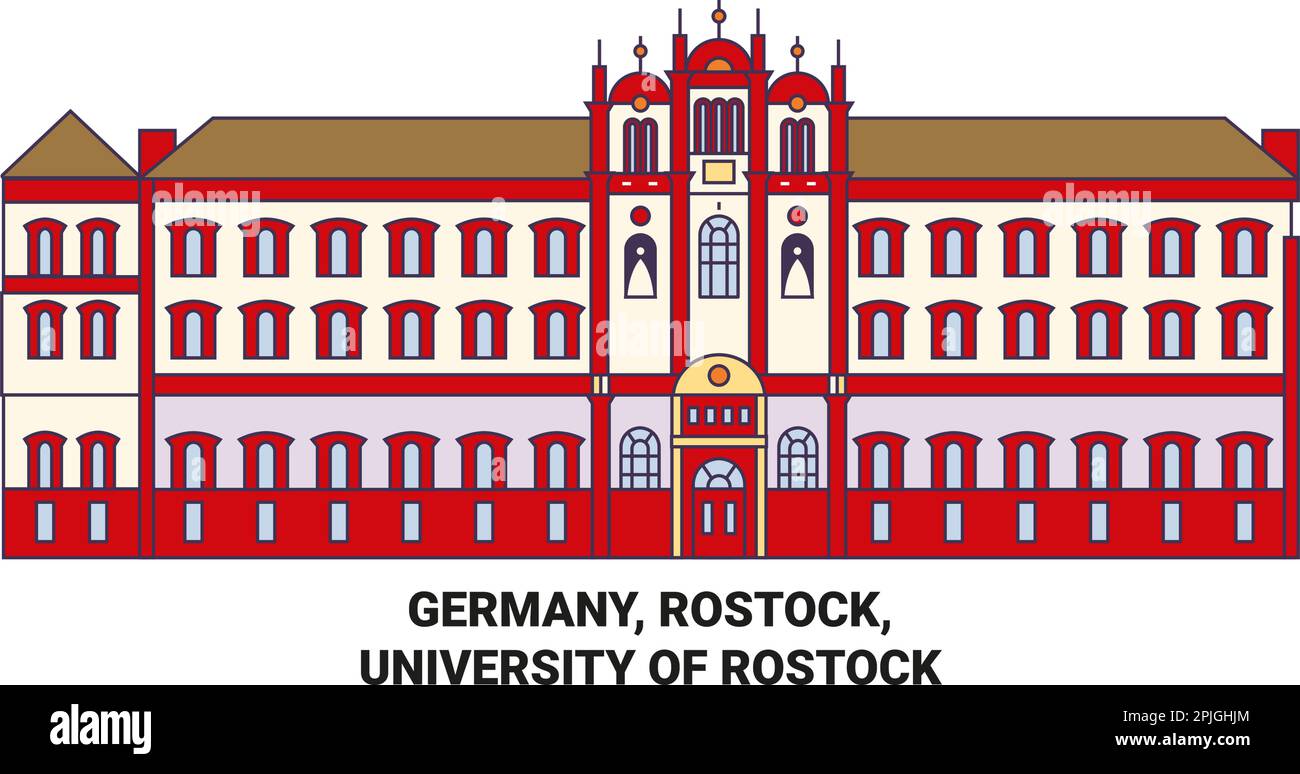 Deutschland, Rostock, Universität Rostock Reise Landmark Vektordarstellung Stock Vektor