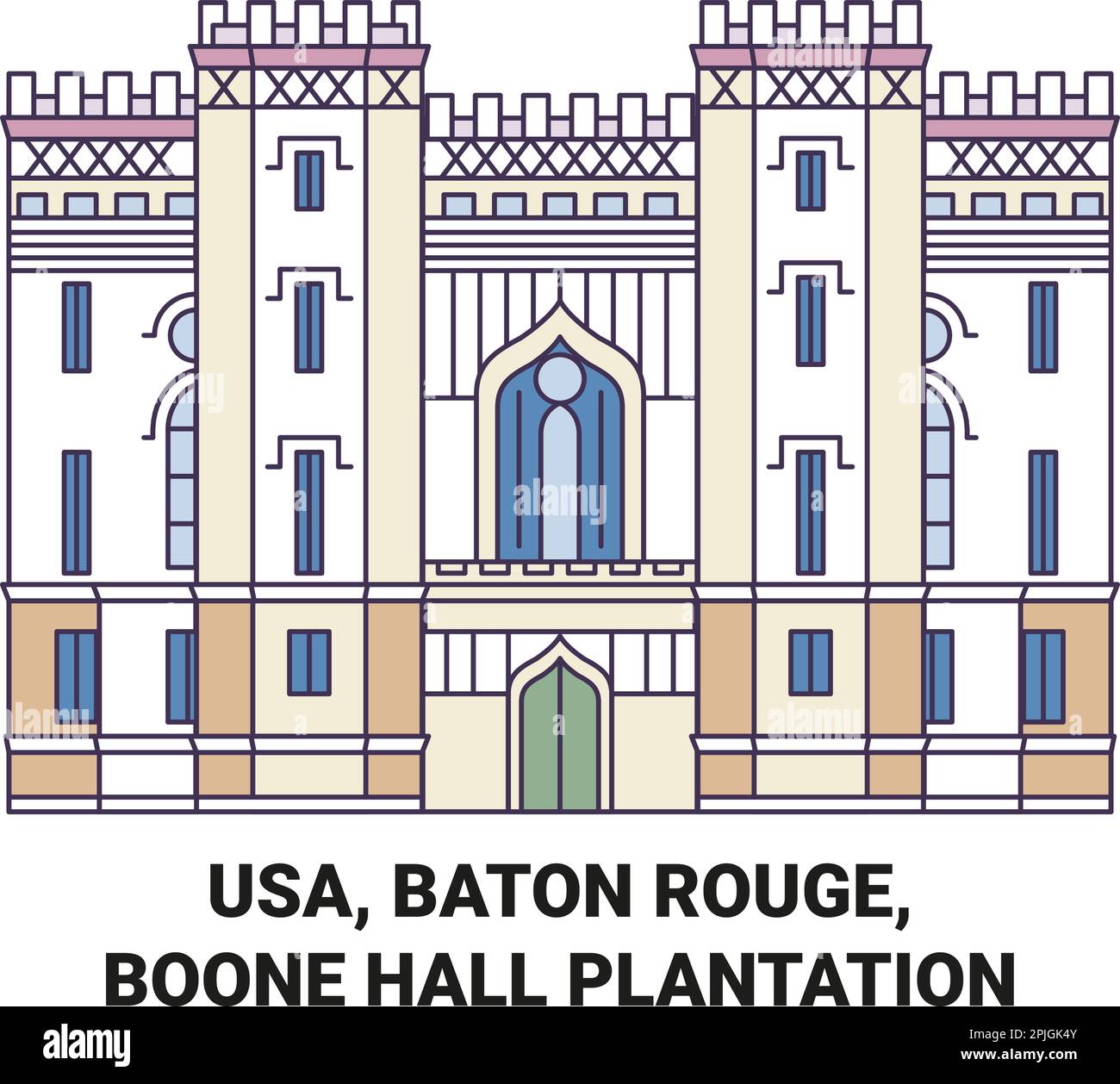 USA, Baton Rouge, Boone Hall Plantation, eine Vektordarstellung für Reisen Stock Vektor