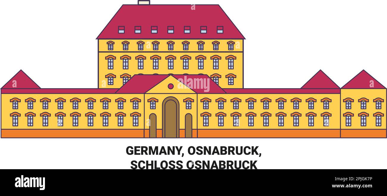Deutschland, Osnaburuck, Schloss Osnabruck Reise-Wahrzeichen-Vektordarstellung Stock Vektor