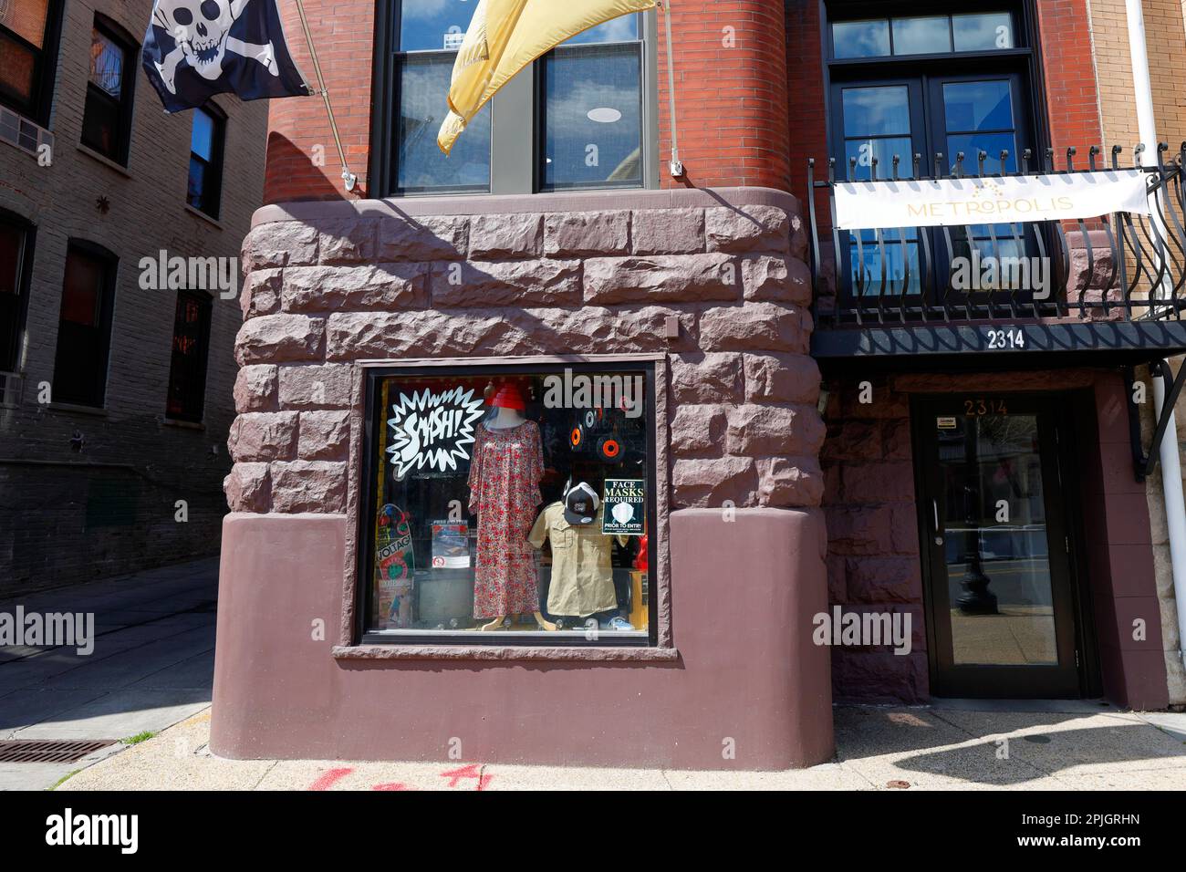 Smash Records, 2314 18. St NW, Washington DC. storefront Foto eines Punk Rock und eines Plattenladens lokaler Künstler im Viertel Adams Morgan. Stockfoto
