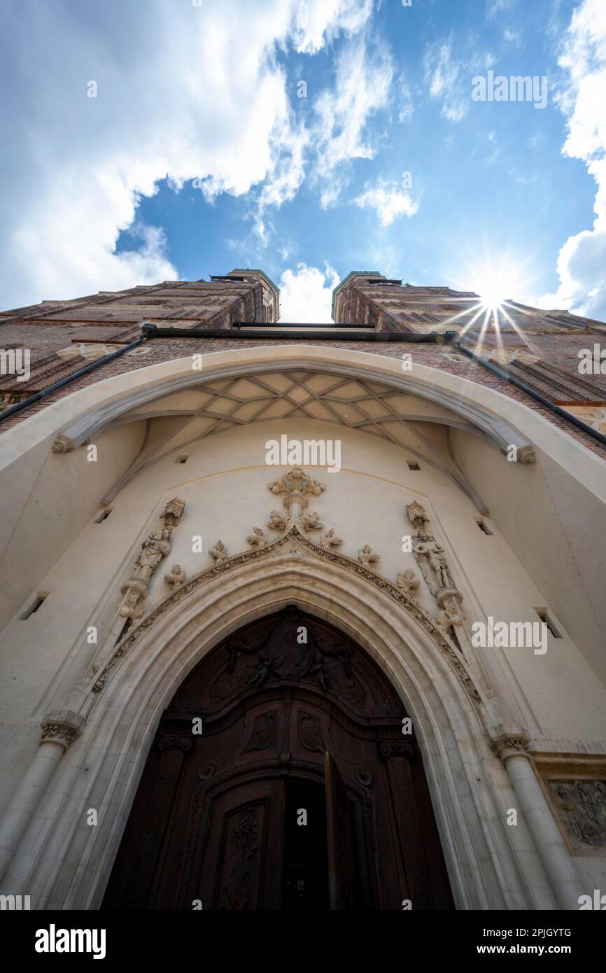 Frauenkirche, Außenaufnahme, München, Bayern, Deutschland Stockfoto