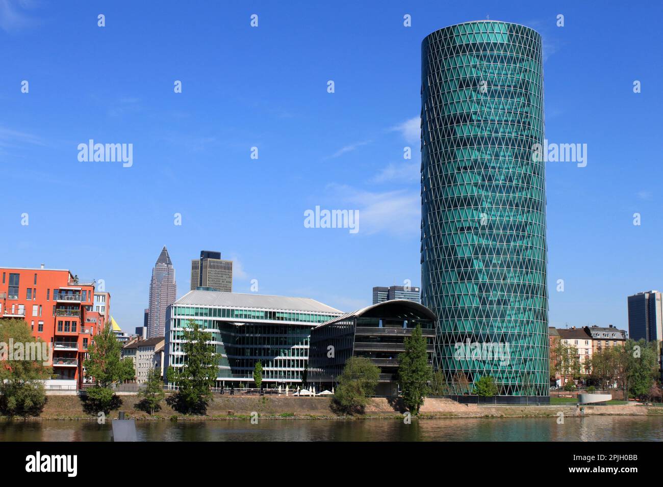 Westhafen Tower, Westhafen, Main, Frankfurt, Hessen, Deutschland Stockfoto