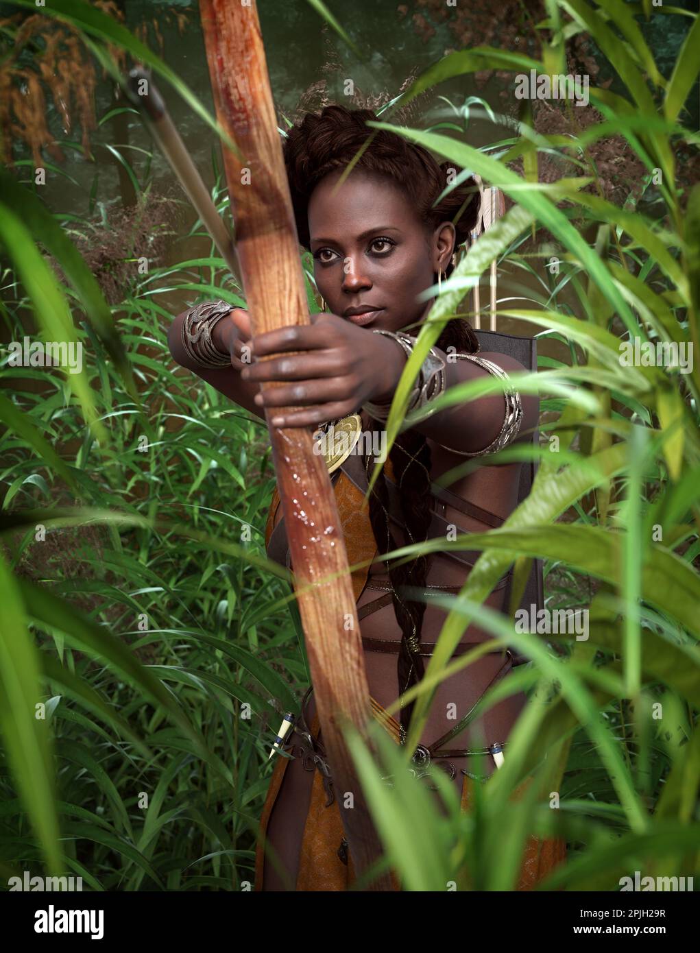 3D-Computergrafiken eines Femalbogens (NICHT durch KI generiert) Stockfoto