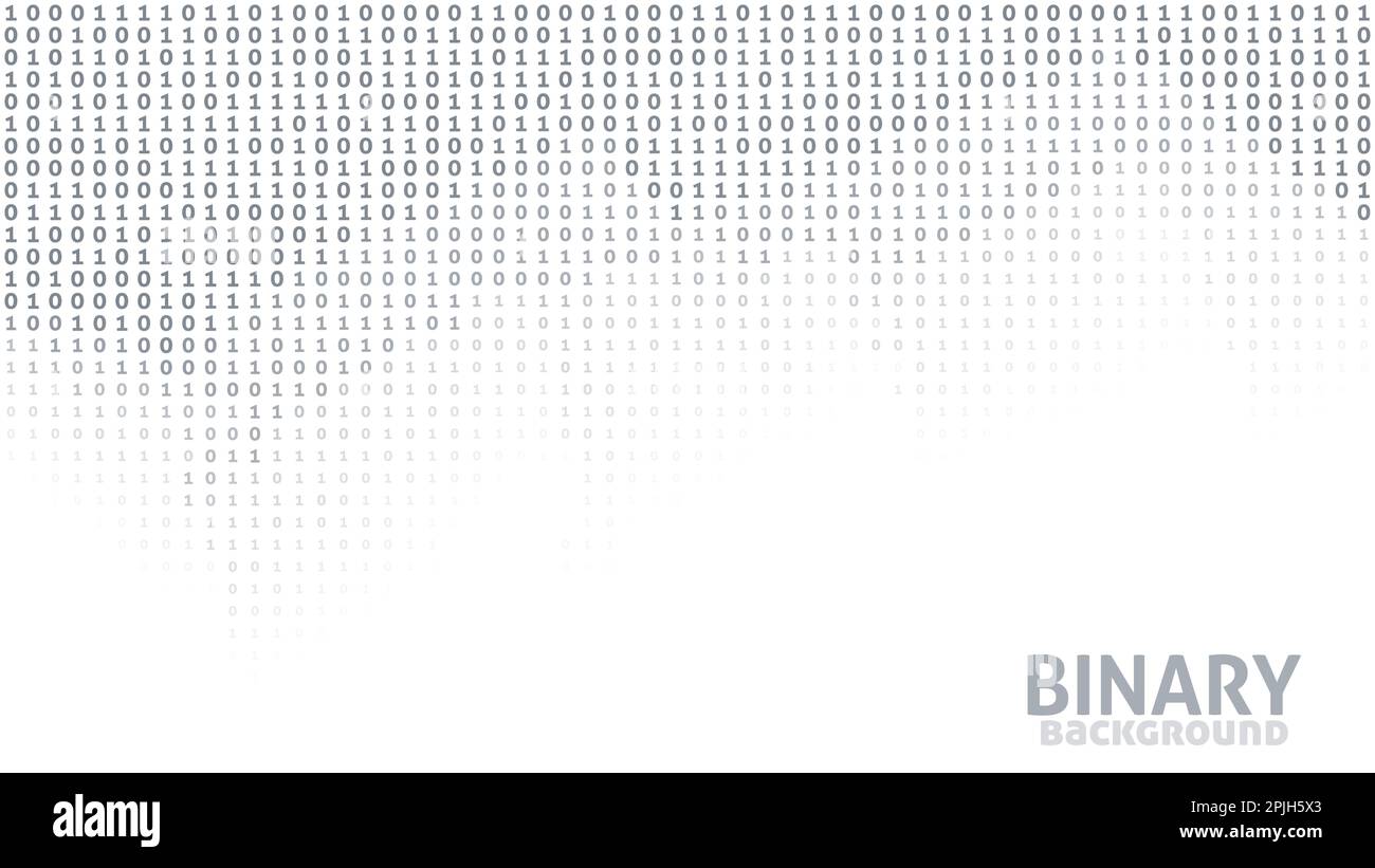 Digitaler Hintergrund mit binärem Code nach Einsen und Nullen. Einfaches grafisches Vektormuster Stock Vektor
