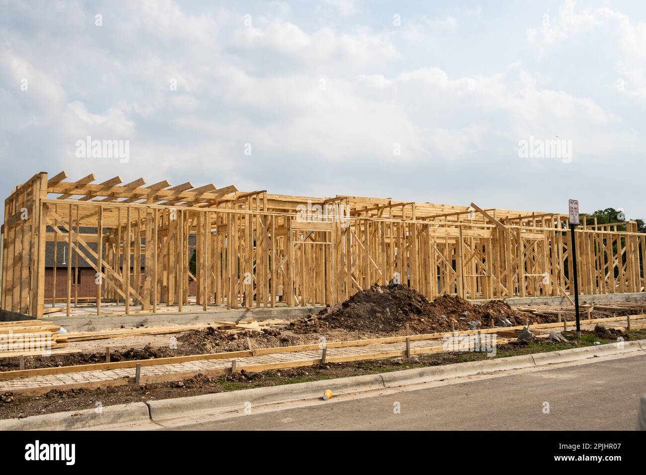 Georgetown, Texas, USA - Holzrahmen eines neuen Hauses im Bau Stockfoto