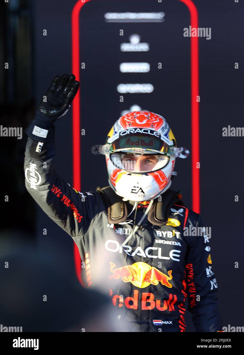 Melbourne, Australien. 03. April 2023. MELBOURNE, Australien, 2. APRIL 2023; PODIUM, Rennsieger Nr. 1, Max VERSTAPPEN, NDL, Oracle Red Bull Racing während des AUSTRALISCHEN Formel 1 Grand Prix am 2. April 2023, Albert Park - Melbourne, FIA Formula1 World Championship, Raceday, Formel 1 Rennen in Australien, Motorsport, F1 GP, Honorarpflichtiges Foto, gebührenpflichtiges Bild, Copyright © Clay CROSS/ATP images (CROSS Clay/ATP/SPP) Kredit: SPP Sport Press Photo. Alamy Live News Stockfoto
