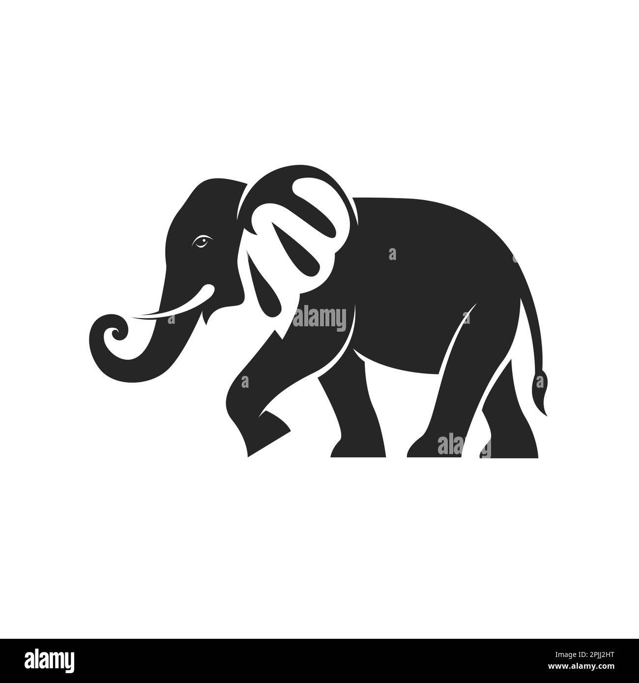 Vektor eines Elefantendesigns auf weißem Hintergrund. Wilde Tiere. Stock Vektor