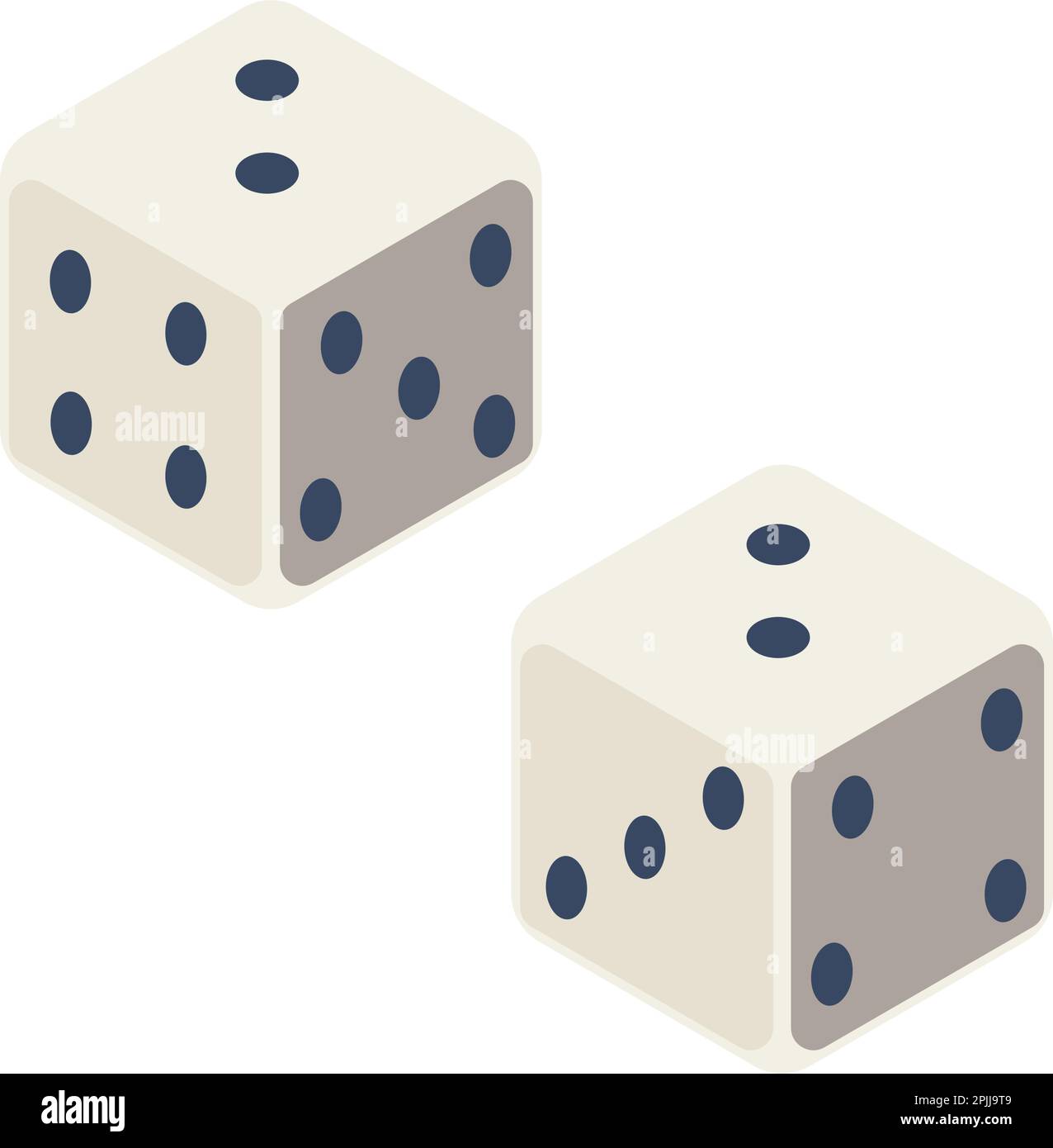 Spielwürfel mit Punkten, Würfel für Brettspiele Stock Vektor