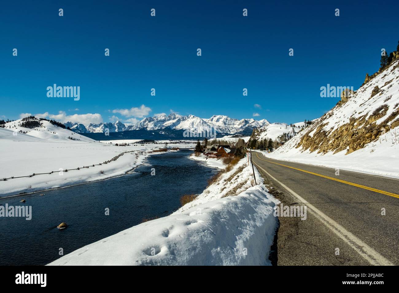 Sawtooths aus Lower Stanley Stockfoto