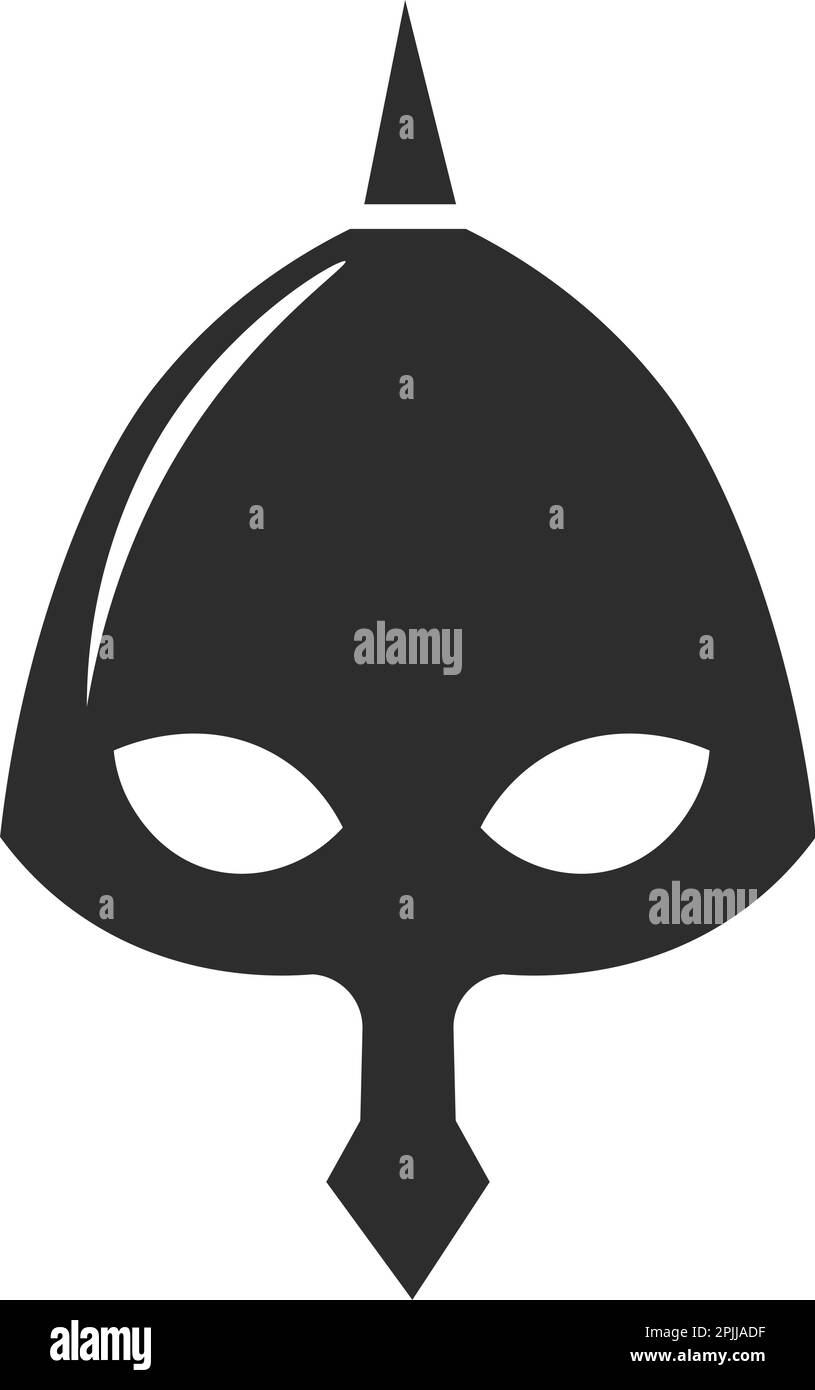 Helm des Kriegers oder Kämpfers, Schutzmaske Stock Vektor