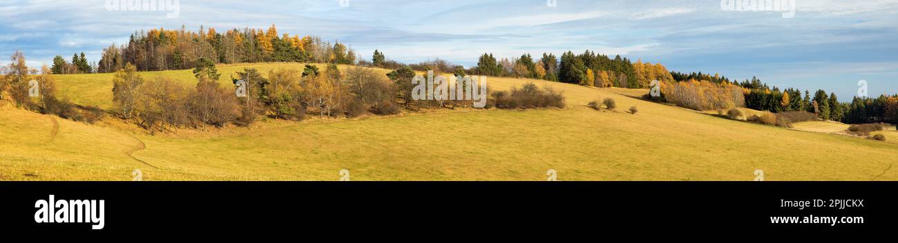 Autumny Landschaft aus Böhmisch-Mährischen Hochland - Tschechische Republik - Europa Stockfoto