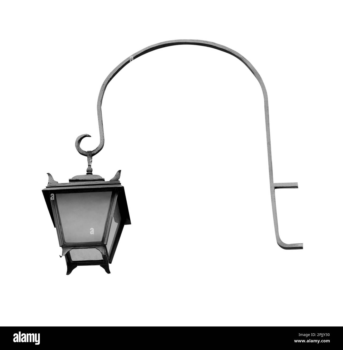 Wunderschöne Straßenlampe im Retro-Stil auf weißem Hintergrund Stockfoto