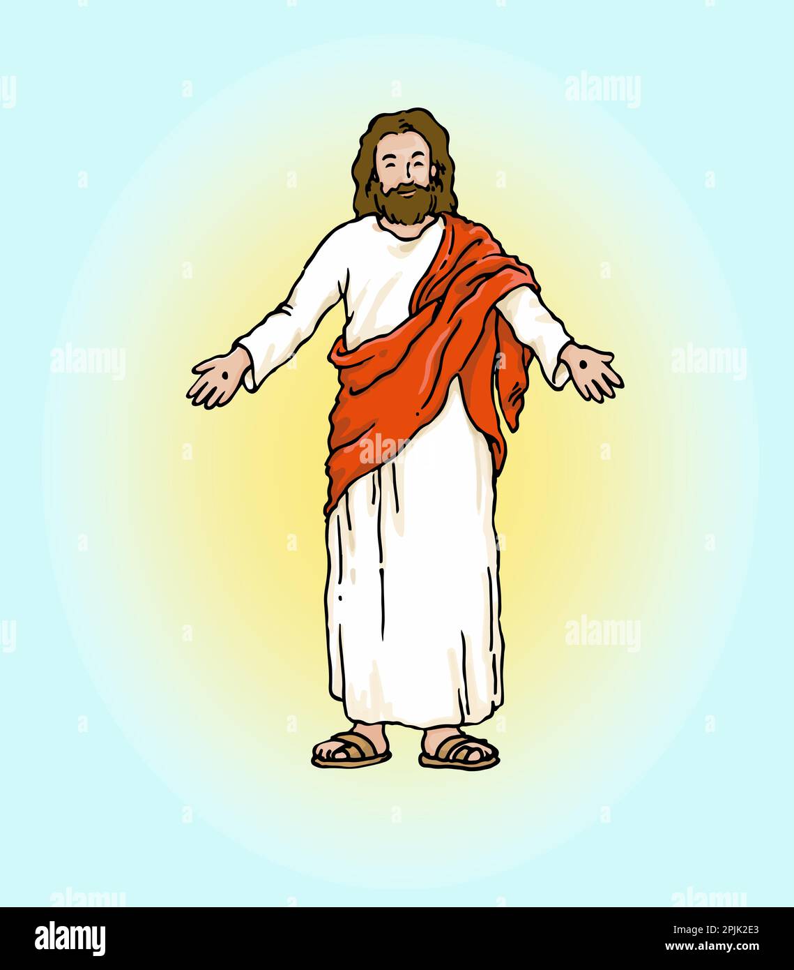 Vektordarstellung von OsterJesus Christus mit offenem Arm Stock Vektor